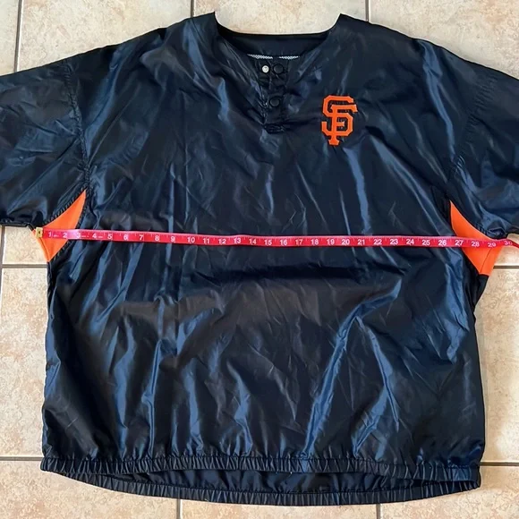 Vintage Starter San Francisco‎ Giants Windbreaker Shirt Black, Sz XXL - Picture 9 of 11